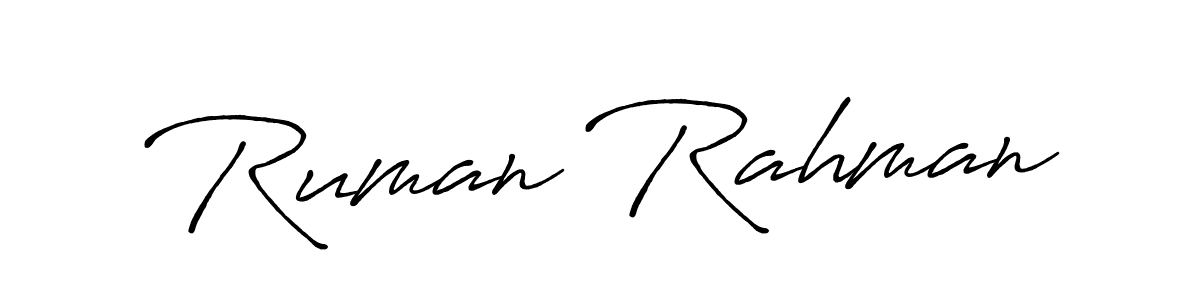 Also we have Ruman Rahman name is the best signature style. Create professional handwritten signature collection using Antro_Vectra_Bolder autograph style. Ruman Rahman signature style 7 images and pictures png