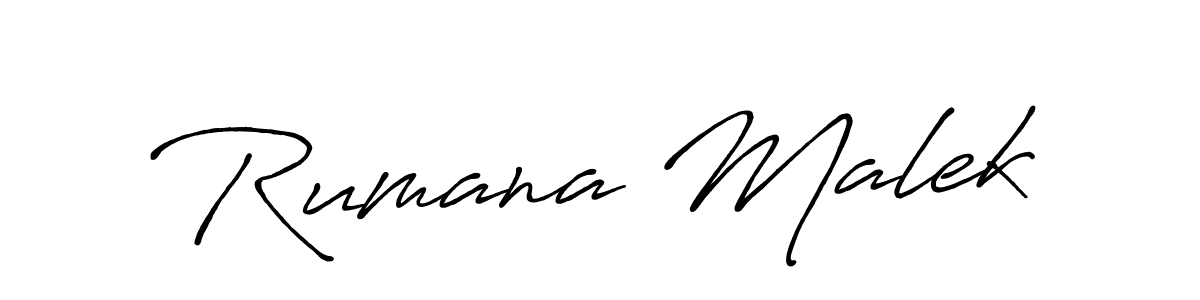 You can use this online signature creator to create a handwritten signature for the name Rumana Malek. This is the best online autograph maker. Rumana Malek signature style 7 images and pictures png
