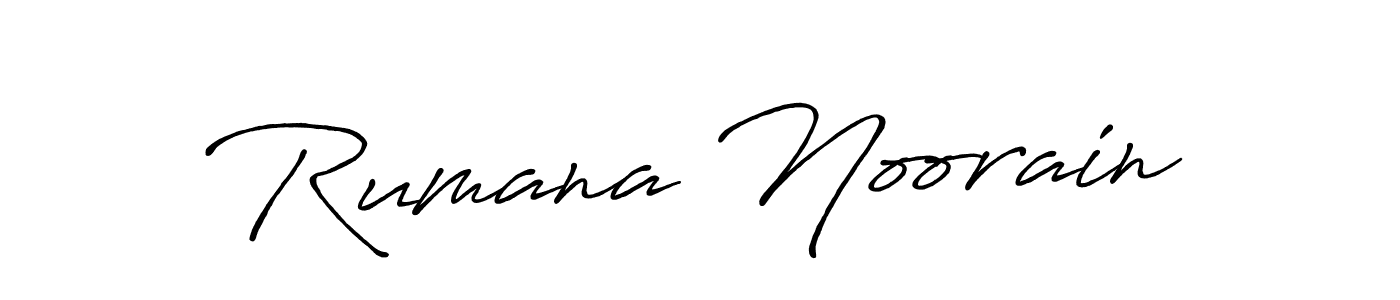 Make a beautiful signature design for name Rumana Noorain. With this signature (Antro_Vectra_Bolder) style, you can create a handwritten signature for free. Rumana Noorain signature style 7 images and pictures png