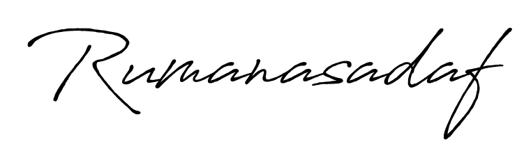 Upgrade your professional image with Rumanasadaf signature created with Antro_Vectra_Bolder font. Fast, free, and watermark-free download. Rumanasadaf signature style 7 images and pictures png