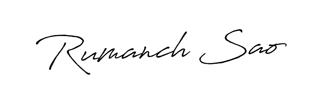 The best way (Antro_Vectra_Bolder) to make a short signature is to pick only two or three words in your name. The name Rumanch Sao include a total of six letters. For converting this name. Rumanch Sao signature style 7 images and pictures png