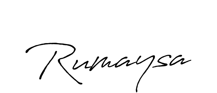 Antro_Vectra_Bolder is a professional signature style that is perfect for those who want to add a touch of class to their signature. It is also a great choice for those who want to make their signature more unique. Get Rumaysa name to fancy signature for free. Rumaysa signature style 7 images and pictures png