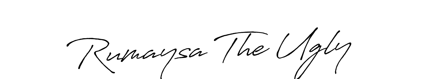 Make a beautiful signature design for name Rumaysa The Ugly. With this signature (Antro_Vectra_Bolder) style, you can create a handwritten signature for free. Rumaysa The Ugly signature style 7 images and pictures png