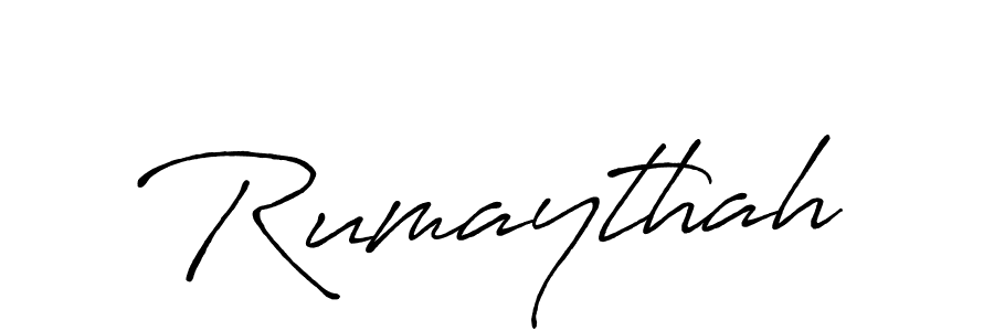 Design your own signature with our free online signature maker. With this signature software, you can create a handwritten (Antro_Vectra_Bolder) signature for name Rumaythah. Rumaythah signature style 7 images and pictures png