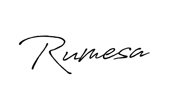 Make a beautiful signature design for name Rumesa. With this signature (Antro_Vectra_Bolder) style, you can create a handwritten signature for free. Rumesa signature style 7 images and pictures png