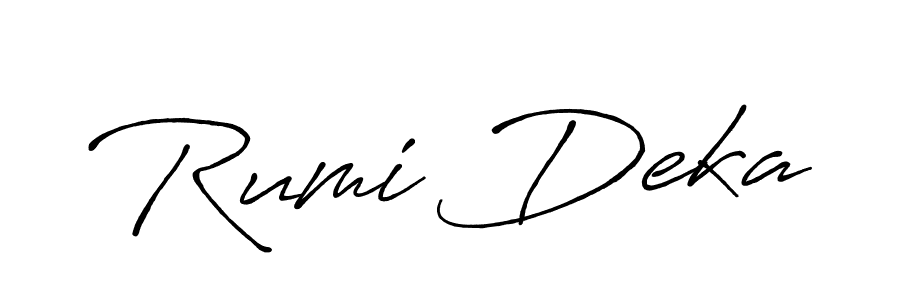 You can use this online signature creator to create a handwritten signature for the name Rumi Deka. This is the best online autograph maker. Rumi Deka signature style 7 images and pictures png