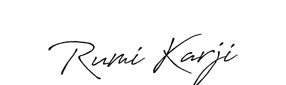 You can use this online signature creator to create a handwritten signature for the name Rumi Karji. This is the best online autograph maker. Rumi Karji signature style 7 images and pictures png