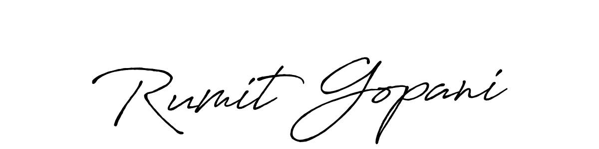 Also we have Rumit Gopani name is the best signature style. Create professional handwritten signature collection using Antro_Vectra_Bolder autograph style. Rumit Gopani signature style 7 images and pictures png