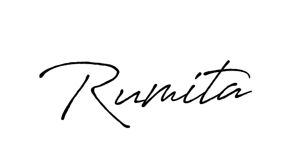 How to make Rumita name signature. Use Antro_Vectra_Bolder style for creating short signs online. This is the latest handwritten sign. Rumita signature style 7 images and pictures png