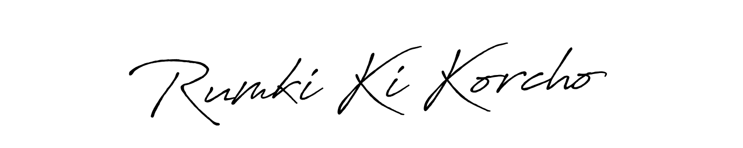 How to make Rumki Ki Korcho signature? Antro_Vectra_Bolder is a professional autograph style. Create handwritten signature for Rumki Ki Korcho name. Rumki Ki Korcho signature style 7 images and pictures png