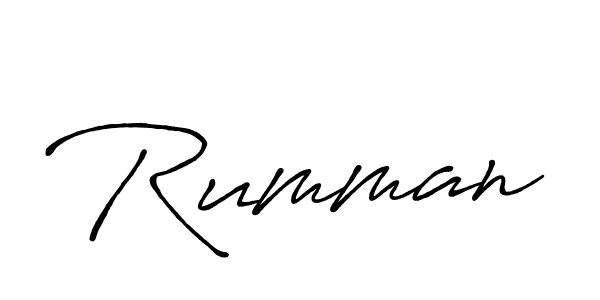 Design your own signature with our free online signature maker. With this signature software, you can create a handwritten (Antro_Vectra_Bolder) signature for name Rumman. Rumman signature style 7 images and pictures png