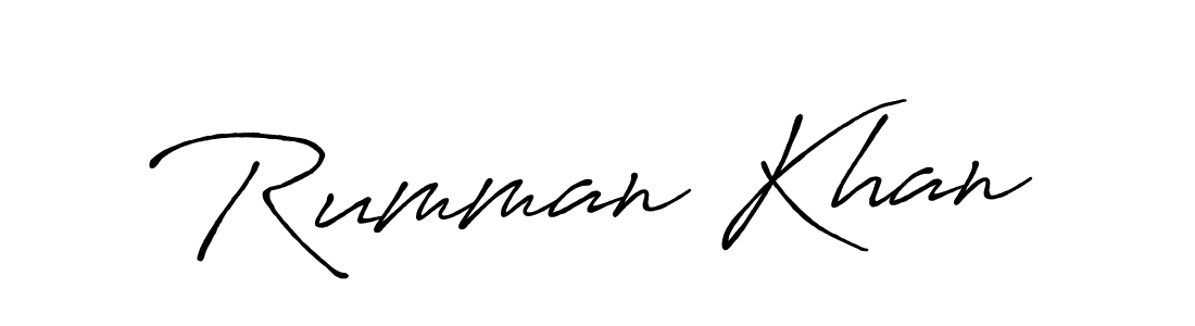 Also we have Rumman Khan name is the best signature style. Create professional handwritten signature collection using Antro_Vectra_Bolder autograph style. Rumman Khan signature style 7 images and pictures png