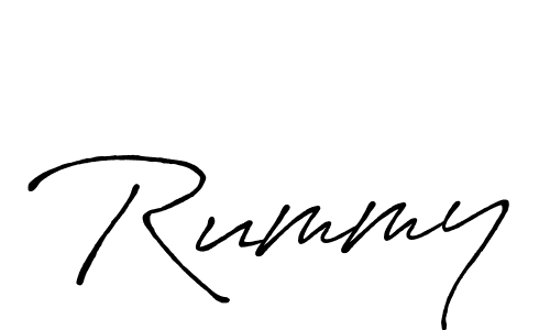 Rummy stylish signature style. Best Handwritten Sign (Antro_Vectra_Bolder) for my name. Handwritten Signature Collection Ideas for my name Rummy. Rummy signature style 7 images and pictures png