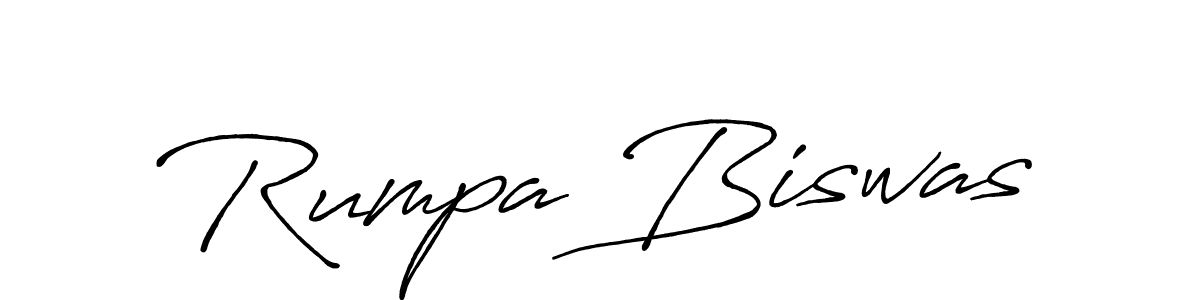 Create a beautiful signature design for name Rumpa Biswas. With this signature (Antro_Vectra_Bolder) fonts, you can make a handwritten signature for free. Rumpa Biswas signature style 7 images and pictures png