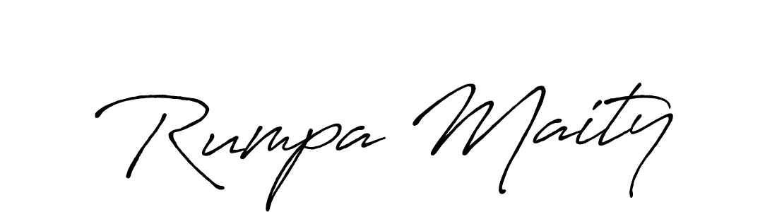 How to make Rumpa Maity name signature. Use Antro_Vectra_Bolder style for creating short signs online. This is the latest handwritten sign. Rumpa Maity signature style 7 images and pictures png