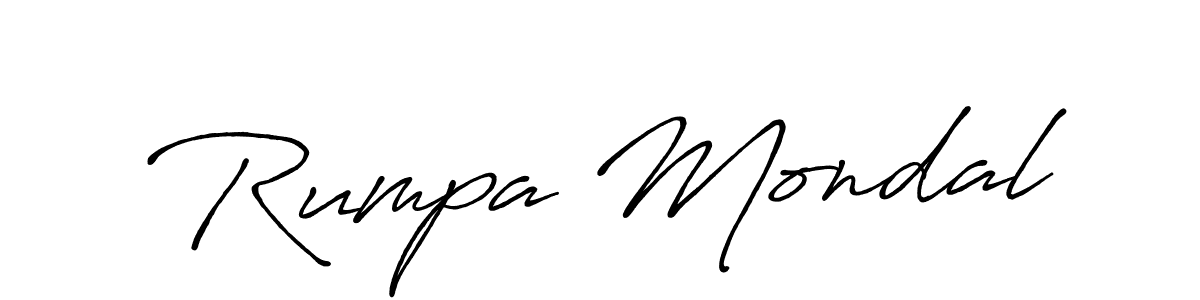 How to make Rumpa Mondal name signature. Use Antro_Vectra_Bolder style for creating short signs online. This is the latest handwritten sign. Rumpa Mondal signature style 7 images and pictures png