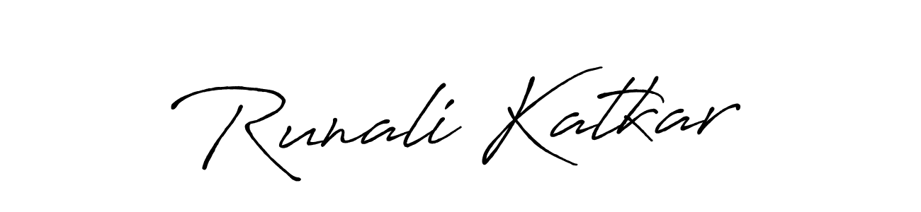 It looks lik you need a new signature style for name Runali Katkar. Design unique handwritten (Antro_Vectra_Bolder) signature with our free signature maker in just a few clicks. Runali Katkar signature style 7 images and pictures png