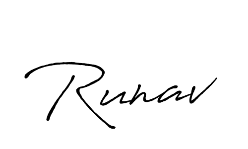 Create a beautiful signature design for name Runav. With this signature (Antro_Vectra_Bolder) fonts, you can make a handwritten signature for free. Runav signature style 7 images and pictures png