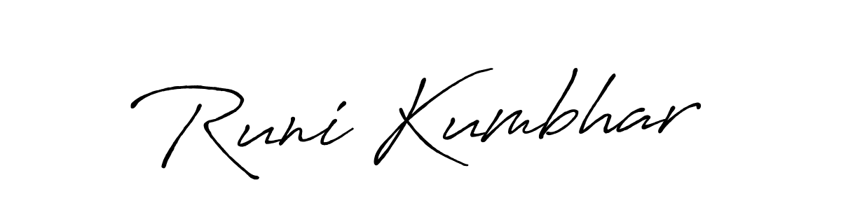 You can use this online signature creator to create a handwritten signature for the name Runi Kumbhar. This is the best online autograph maker. Runi Kumbhar signature style 7 images and pictures png