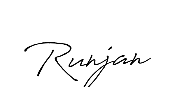 Make a beautiful signature design for name Runjan. With this signature (Antro_Vectra_Bolder) style, you can create a handwritten signature for free. Runjan signature style 7 images and pictures png
