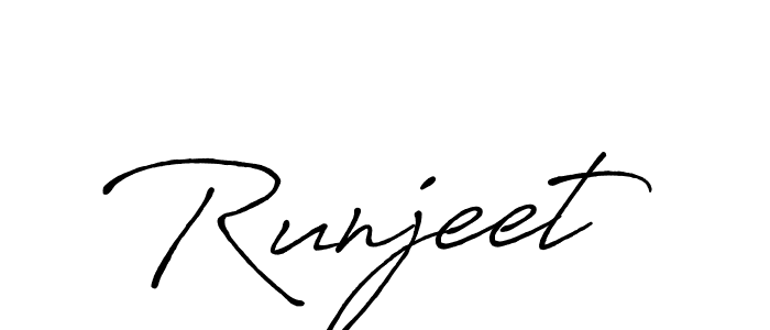 Create a beautiful signature design for name Runjeet. With this signature (Antro_Vectra_Bolder) fonts, you can make a handwritten signature for free. Runjeet signature style 7 images and pictures png