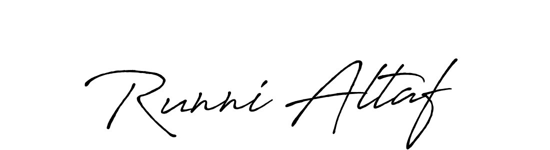 Similarly Antro_Vectra_Bolder is the best handwritten signature design. Signature creator online .You can use it as an online autograph creator for name Runni Altaf. Runni Altaf signature style 7 images and pictures png