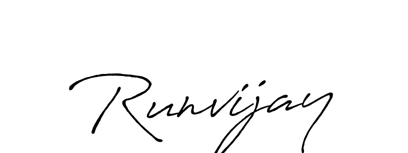 Make a beautiful signature design for name Runvijay. With this signature (Antro_Vectra_Bolder) style, you can create a handwritten signature for free. Runvijay signature style 7 images and pictures png