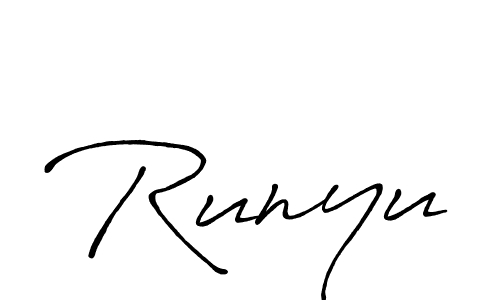Create a beautiful signature design for name Runyu. With this signature (Antro_Vectra_Bolder) fonts, you can make a handwritten signature for free. Runyu signature style 7 images and pictures png