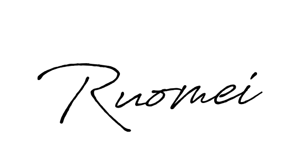 How to make Ruomei name signature. Use Antro_Vectra_Bolder style for creating short signs online. This is the latest handwritten sign. Ruomei signature style 7 images and pictures png