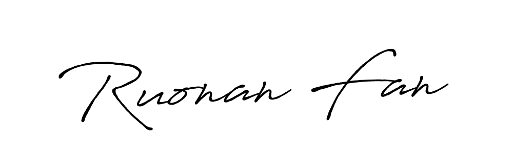 Make a beautiful signature design for name Ruonan Fan. With this signature (Antro_Vectra_Bolder) style, you can create a handwritten signature for free. Ruonan Fan signature style 7 images and pictures png