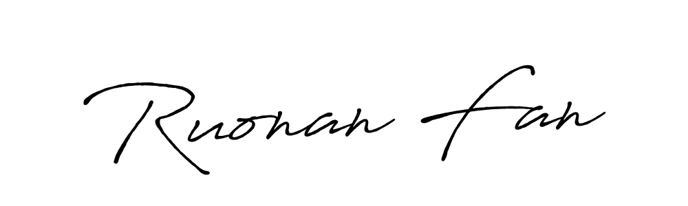 Make a beautiful signature design for name Ruonan Fan. With this signature (Antro_Vectra_Bolder) style, you can create a handwritten signature for free. Ruonan Fan signature style 7 images and pictures png