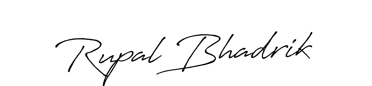 Design your own signature with our free online signature maker. With this signature software, you can create a handwritten (Antro_Vectra_Bolder) signature for name Rupal Bhadrik. Rupal Bhadrik signature style 7 images and pictures png