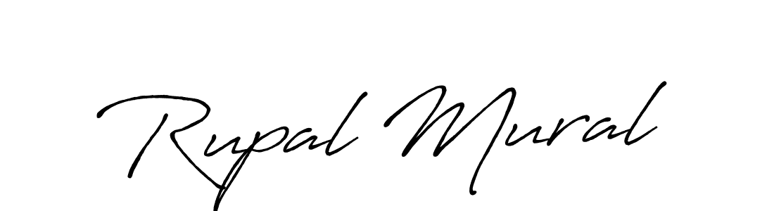 How to make Rupal Mural name signature. Use Antro_Vectra_Bolder style for creating short signs online. This is the latest handwritten sign. Rupal Mural signature style 7 images and pictures png