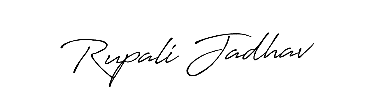 Create a beautiful signature design for name Rupali Jadhav. With this signature (Antro_Vectra_Bolder) fonts, you can make a handwritten signature for free. Rupali Jadhav signature style 7 images and pictures png