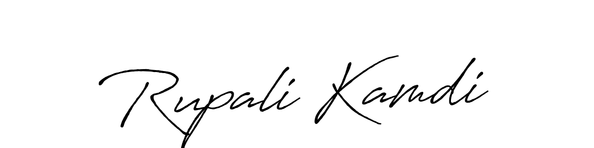 Create a beautiful signature design for name Rupali Kamdi. With this signature (Antro_Vectra_Bolder) fonts, you can make a handwritten signature for free. Rupali Kamdi signature style 7 images and pictures png