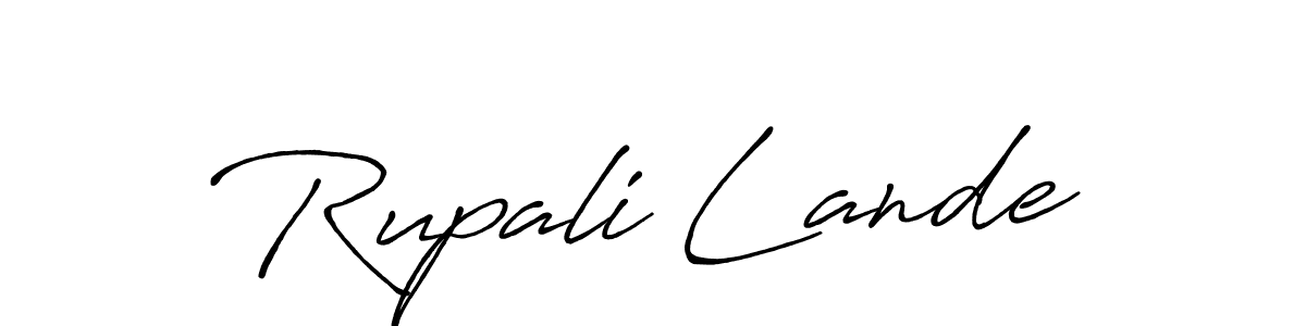 Antro_Vectra_Bolder is a professional signature style that is perfect for those who want to add a touch of class to their signature. It is also a great choice for those who want to make their signature more unique. Get Rupali Lande name to fancy signature for free. Rupali Lande signature style 7 images and pictures png