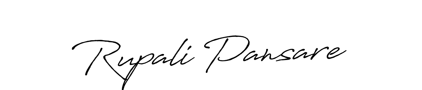 How to make Rupali Pansare name signature. Use Antro_Vectra_Bolder style for creating short signs online. This is the latest handwritten sign. Rupali Pansare signature style 7 images and pictures png