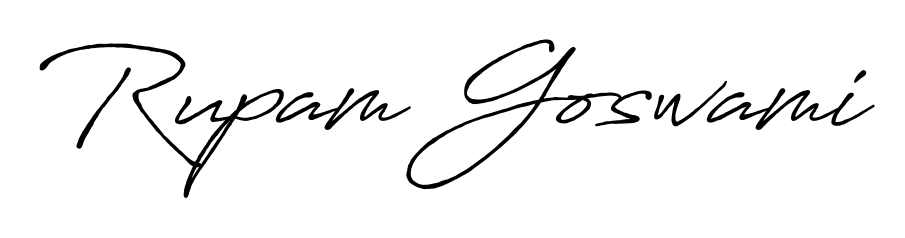 Transform the name Rupam Goswami into a signature masterpiece using Antro_Vectra_Bolder font. Ideal for photographers, artists, and creators looking for watermarks. Rupam Goswami signature style 7 images and pictures png
