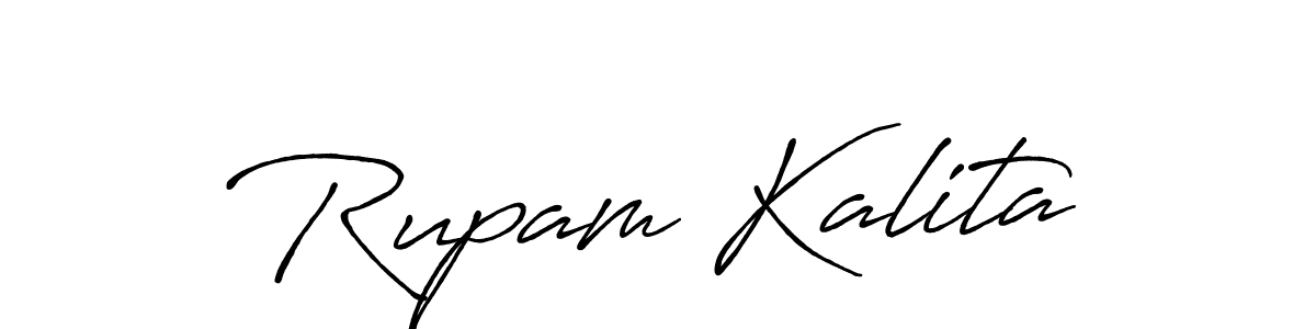 How to make Rupam Kalita name signature. Use Antro_Vectra_Bolder style for creating short signs online. This is the latest handwritten sign. Rupam Kalita signature style 7 images and pictures png