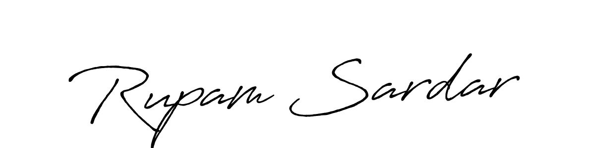 Make a beautiful signature design for name Rupam Sardar. With this signature (Antro_Vectra_Bolder) style, you can create a handwritten signature for free. Rupam Sardar signature style 7 images and pictures png