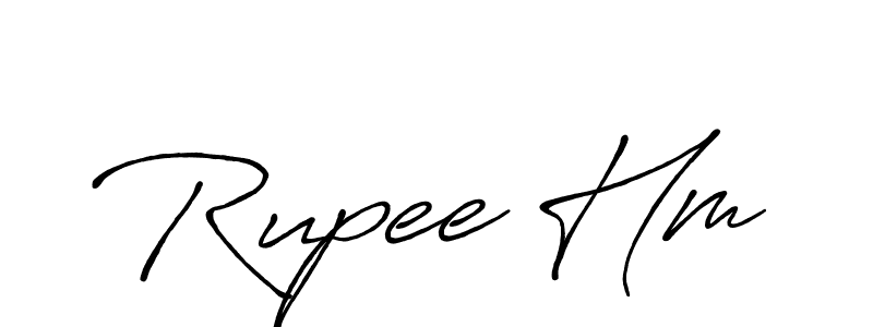 Rupee Hm stylish signature style. Best Handwritten Sign (Antro_Vectra_Bolder) for my name. Handwritten Signature Collection Ideas for my name Rupee Hm. Rupee Hm signature style 7 images and pictures png