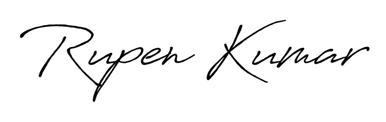 The Antro_Vectra_Bolder font transforms the name Rupen Kumar into an executive sign with sharp precision and distinguished character. Rupen Kumar signature style 7 images and pictures png
