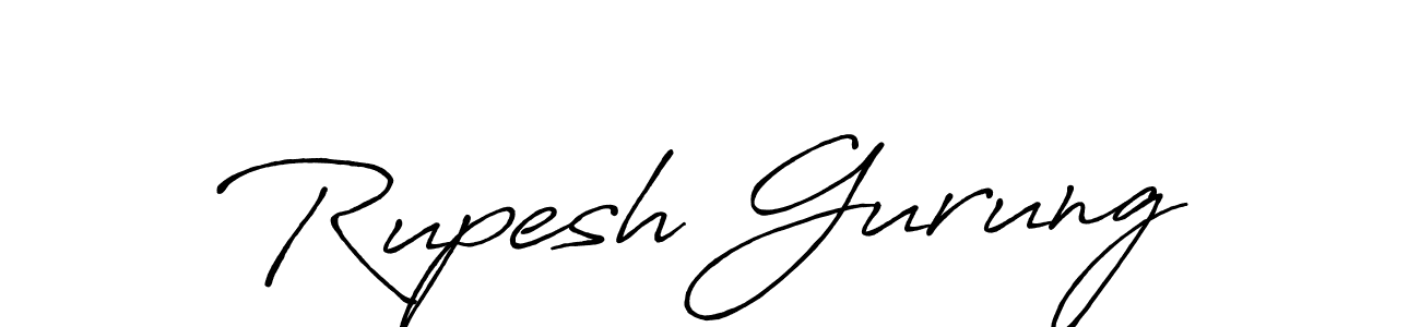 Create a beautiful signature design for name Rupesh Gurung. With this signature (Antro_Vectra_Bolder) fonts, you can make a handwritten signature for free. Rupesh Gurung signature style 7 images and pictures png