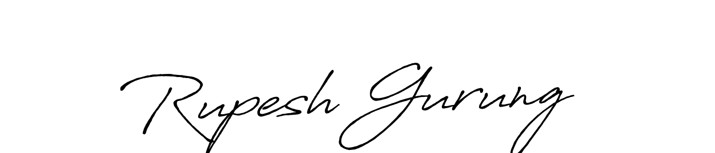 Create a beautiful signature design for name Rupesh Gurung . With this signature (Antro_Vectra_Bolder) fonts, you can make a handwritten signature for free. Rupesh Gurung  signature style 7 images and pictures png