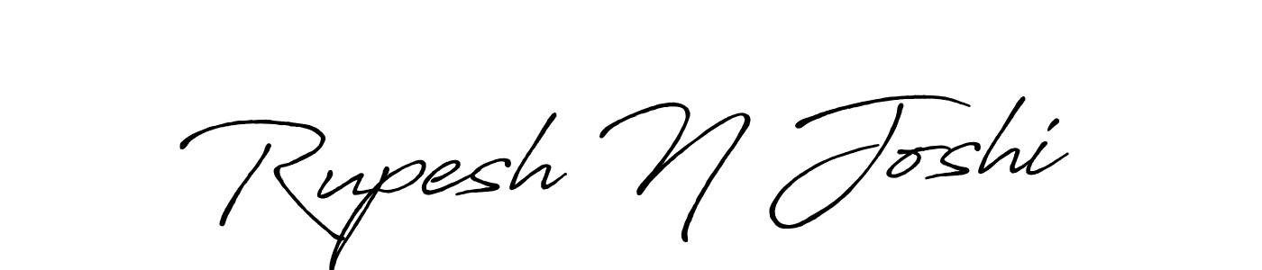 How to make Rupesh N Joshi name signature. Use Antro_Vectra_Bolder style for creating short signs online. This is the latest handwritten sign. Rupesh N Joshi signature style 7 images and pictures png