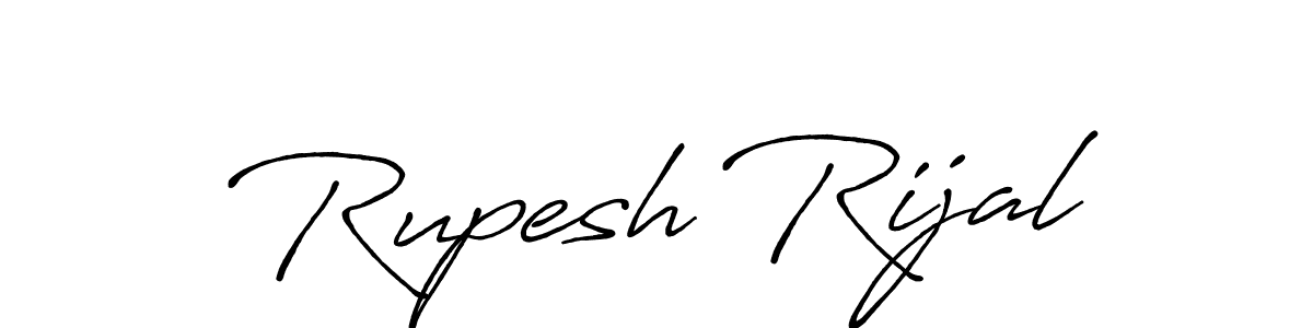 Antro_Vectra_Bolder is a professional signature style that is perfect for those who want to add a touch of class to their signature. It is also a great choice for those who want to make their signature more unique. Get Rupesh Rijal name to fancy signature for free. Rupesh Rijal signature style 7 images and pictures png