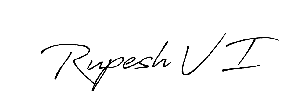 Antro_Vectra_Bolder is a professional signature style that is perfect for those who want to add a touch of class to their signature. It is also a great choice for those who want to make their signature more unique. Get Rupesh V I name to fancy signature for free. Rupesh V I signature style 7 images and pictures png
