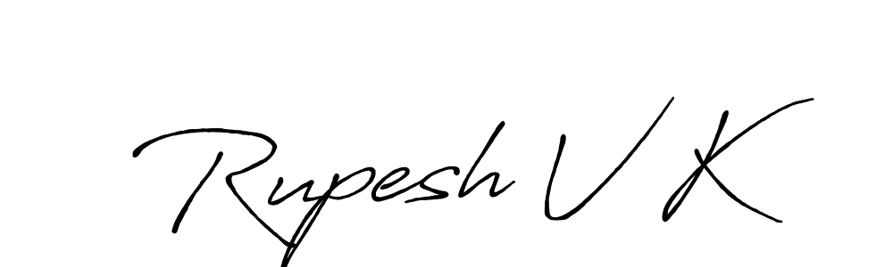 Rupesh V K stylish signature style. Best Handwritten Sign (Antro_Vectra_Bolder) for my name. Handwritten Signature Collection Ideas for my name Rupesh V K. Rupesh V K signature style 7 images and pictures png