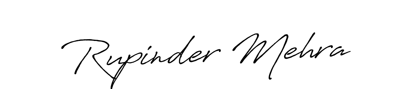 Make a beautiful signature design for name Rupinder Mehra. With this signature (Antro_Vectra_Bolder) style, you can create a handwritten signature for free. Rupinder Mehra signature style 7 images and pictures png