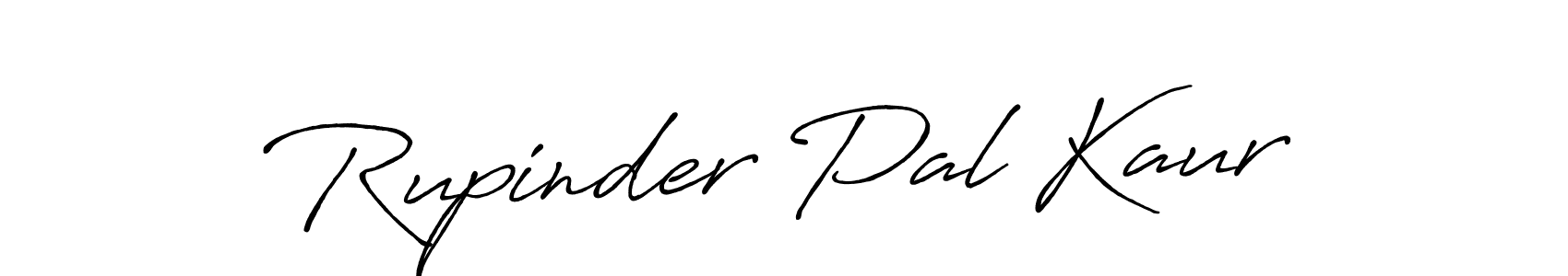 Create a beautiful signature design for name Rupinder Pal Kaur. With this signature (Antro_Vectra_Bolder) fonts, you can make a handwritten signature for free. Rupinder Pal Kaur signature style 7 images and pictures png